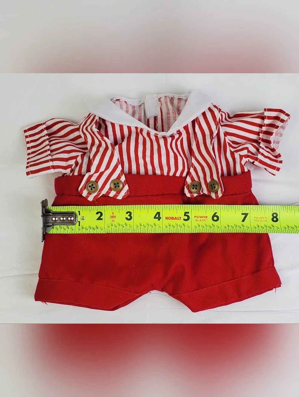 House of Lloyd VTG Santas Suit Up Striped Red Overalls Replacement Outfit - GUC